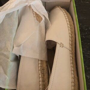 NIB Sam Edelman Khloe Brown Leather Espadrille Slip Ons Platform Loafer